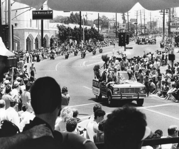 View of the Gay Pride Parade in Hollywood