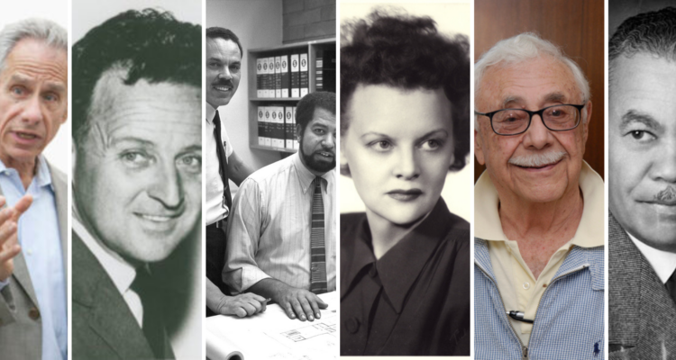 L-R: Eric Owens, Edward Killingsworth, Robert Kennard and Arthur Silvers, Greta Grossman, William Krisel, Paul Williams